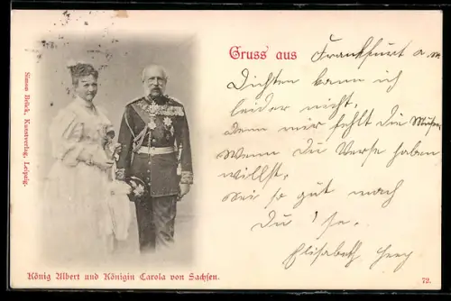 AK König Albert und Königin Carola von Sachsen