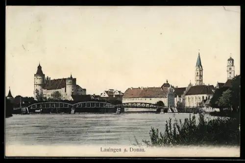 AK Lauingen a. D., Schloss und Kirche
