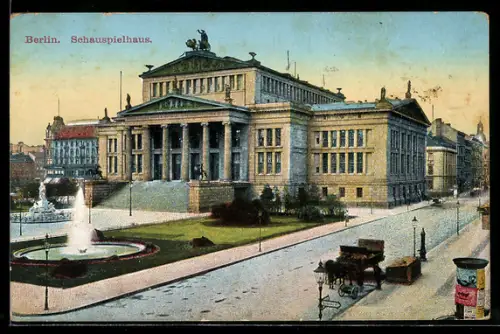 AK Berlin, Gendarmenmarkt, Schauspielhaus mit Strassse