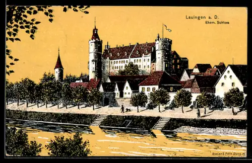 Künstler-AK Eugen Felle: Lauingen a. D., Ehemaliges Schloss