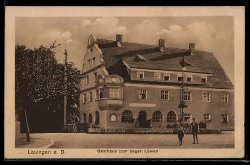 AK Lauingen a. D., Gasthaus zum bayerischen Löwen
