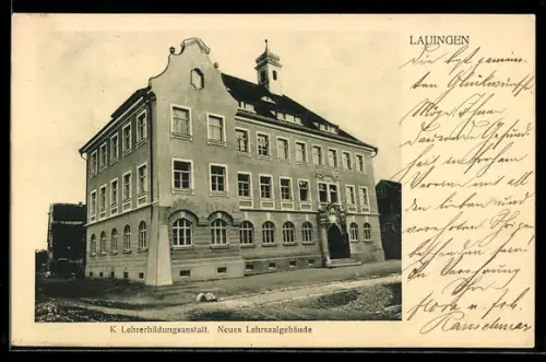 AK Lauingen, K. Lehrerbildungsanstalt, Neues Lehrsaalgebäude