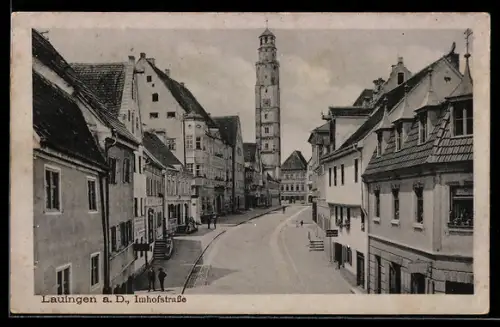 AK Lauingen a. D., Imhofstrasse mit Turm