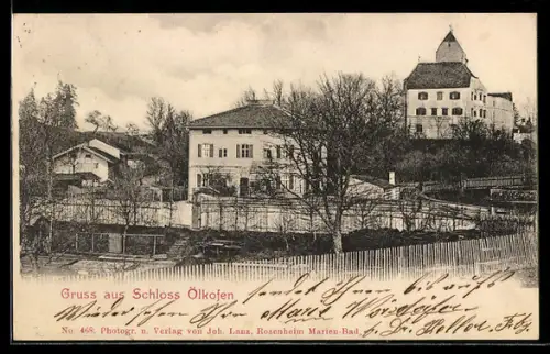 AK Ölkofen, Schloss mit Strassenpartie