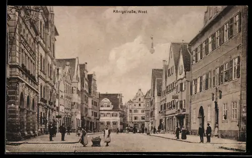 AK Dillingen a. D., Königstrasse West mit Passanten
