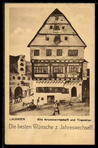 AK Lauingen, Alte Kronenwirtschaft mit Tränktor