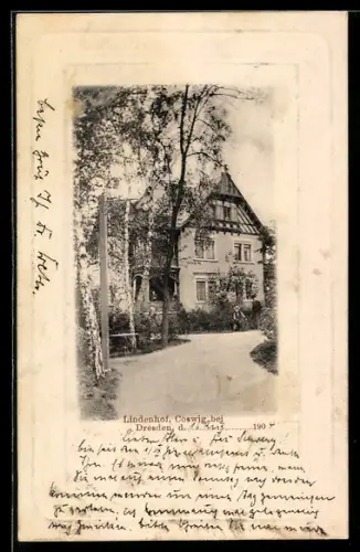 AK Coswig /Sachsen, Hotel-Pension Lindenhof in der Aussenansicht