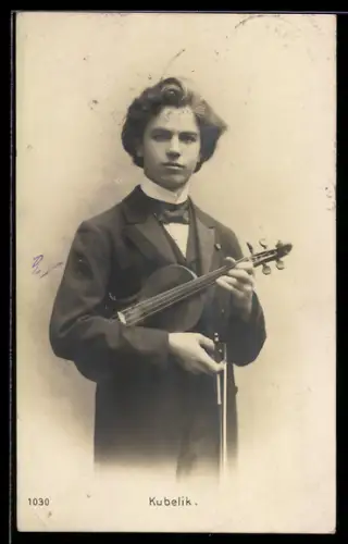 AK Jan Kubelik mit seiner Violine