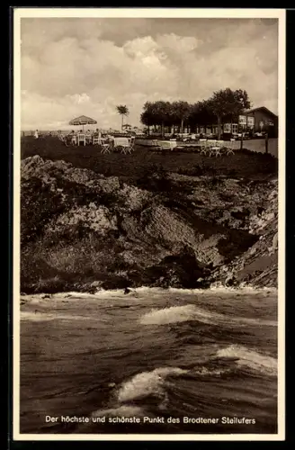 AK Brodten, Restaurant und Café Hermannshöhe auf dem Brodtener Steilufer, Inh. W. Beythien u. Sohn