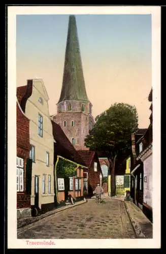 AK Travemünde, Strassenpartie bei der Kirche