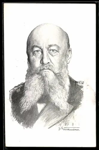 Künstler-AK Grossadmiral Alfred von Tirpitz, Portrait in Uniform