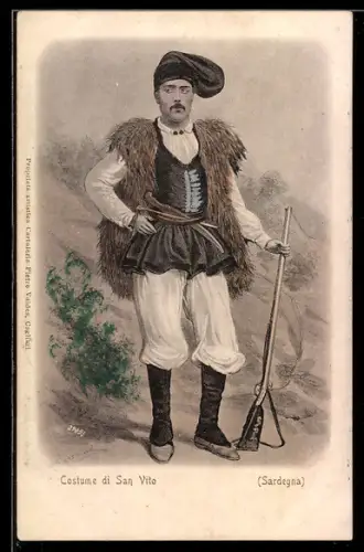 AK San Vito /Sardegna, Italienische Volkstracht