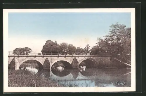 AK Aubigny-en-Plaine, Pont sur la Vouge