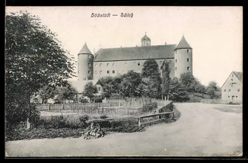 AK Höchstädt, Schloss mit Strasse