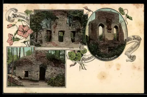 AK Nossen, Ruinen des Klosters Zella, Abtei, Gefängnis, Kapelle
