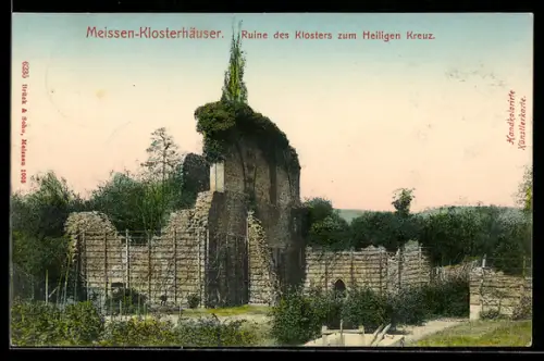 AK Meissen, Klosterhäuser, Ruine des Klosters zum Heiligen Kreuz