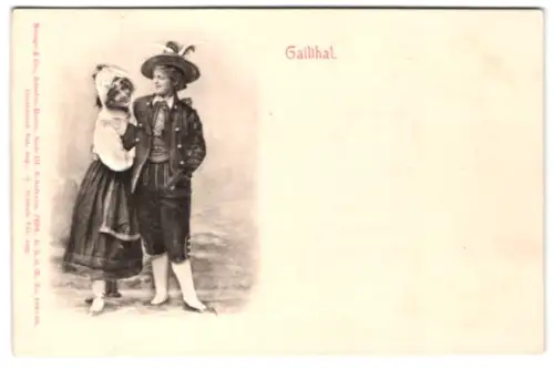 Relief-AK Gailthal /Kärnten, Paar in Tracht