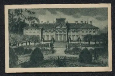 Mini-AK Halbturn, Schloss mit Anlagen