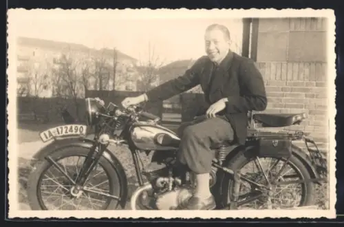 Foto-AK Motorrad Ardie mit Berliner Kennzeichen IA-172490