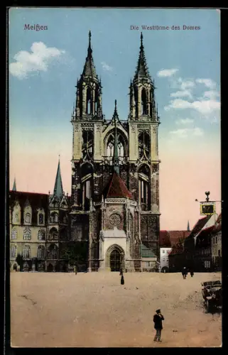 AK Meissen, Deutscher Schneider-Verbandstag 1926, Westtürme des Domes