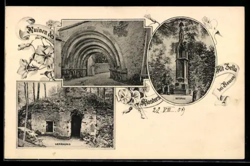 AK Nossen, Klosterruine Zella, Gefängnis, Betsäule