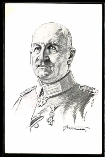 AK Heerführer General von Linsingen in Uniform mit Orden Pour le Merite