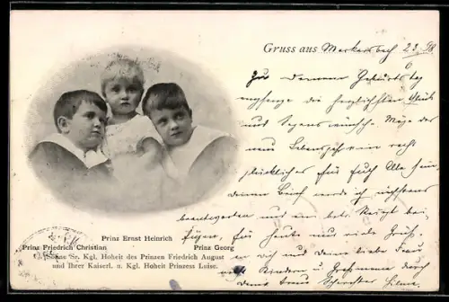AK Prinz Friedrich Christian, Prinz Ernst Heinrich & Prinz Georg von Sachsen