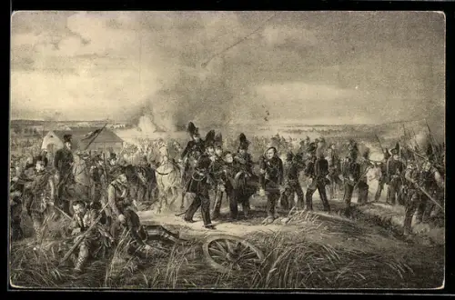 AK Quatrebas, Heldentod Herzog Friedrich Wilhelms von Braunschweig in der Schlacht 1815