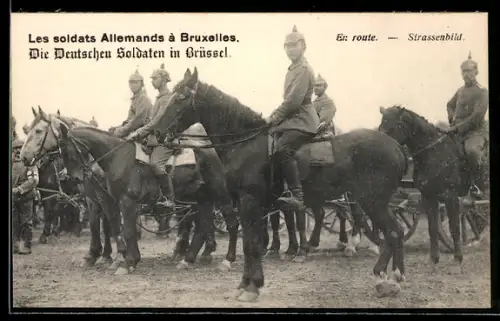 AK Brüssel - Bruxelles, Deutsche Besetzung, Soldaten zu Pferd