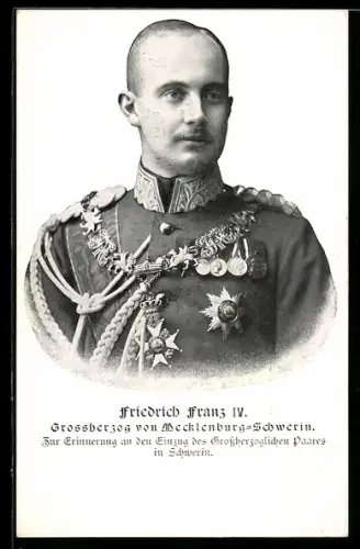 AK Grossherzhog Friedrich Franz IV. von Mecklenburg-Schwerin in Uniform