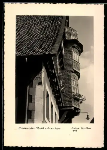 Foto-AK Max Baur: Osterode, Blick auf den Rathauserker