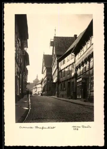 Foto-AK Max Baur: Osterode, Strassenpartie mit Lotterie