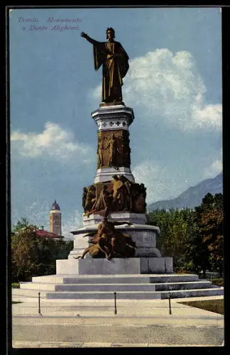 AK Trento / Trient, Monumento a Dante Alighieri, Blick auf das Dante Denkmal