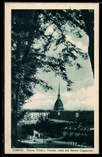 AK Torino, Piazza Vittorio Veneto, vista dal Monte Cappuccini