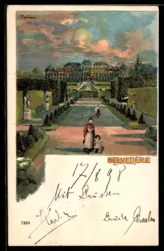 Lithographie Wien, Schloss Belvedere