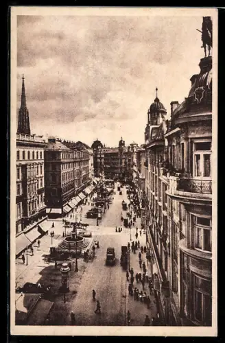 AK Wien, Graben, Strassenansicht mit Automobilen und Passanten