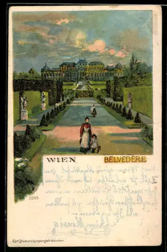 Lithographie Wien, Schloss Belvedere