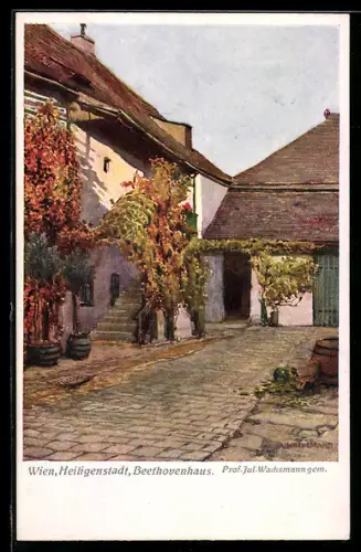 Künstler-AK Wien, Heiligenstadt, Beethovenhaus