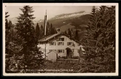 AK Walserschanz /Vorarlberg, Österreichisches Grenzwirtshaus
