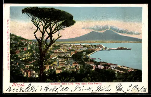 AK Napoli, Panorama della Città visto dalla Villa Patrizi