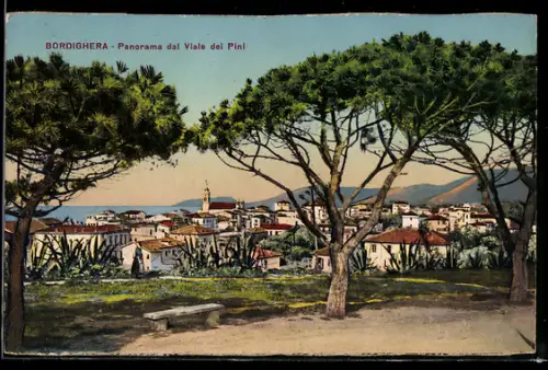 AK Bordighera, Panorama dal Viale dei Pini