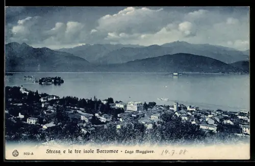 AK Stresa /Lago Maggiore, Panorama e le tre isole Borromee