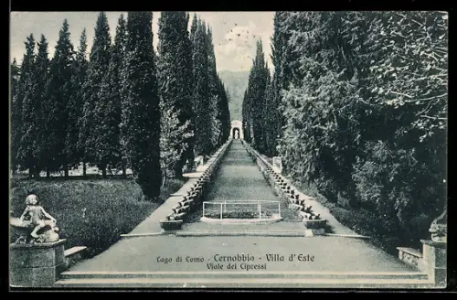 AK Cernobbio /Lago di Como, Villa d` Este, Viale dei Cipressi