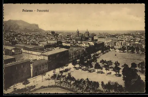 AK Palermo, Panorama mit Strassenpartie