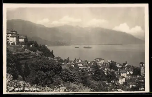 AK Brissago, Panorama mit Hotel Brenscino
