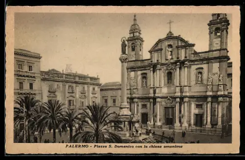 AK Palermo, Piazza S. Domenico con la chiesa omonima
