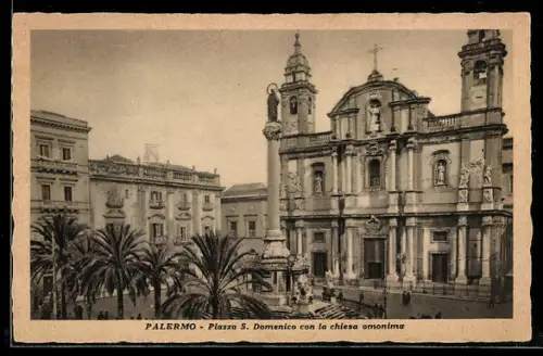 AK Palermo, Piazza S. Domenico con la chiesa omonima