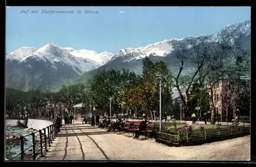 AK Meran, Auf der Kurpromenade