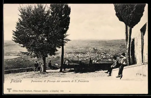 AK Fiesole, Panorama di Firenze dal convento di S. Francesco