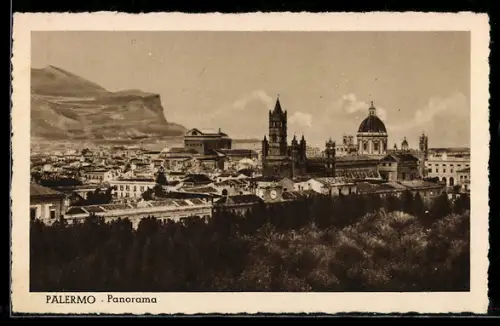 AK Palermo, Panorama mit Kirche